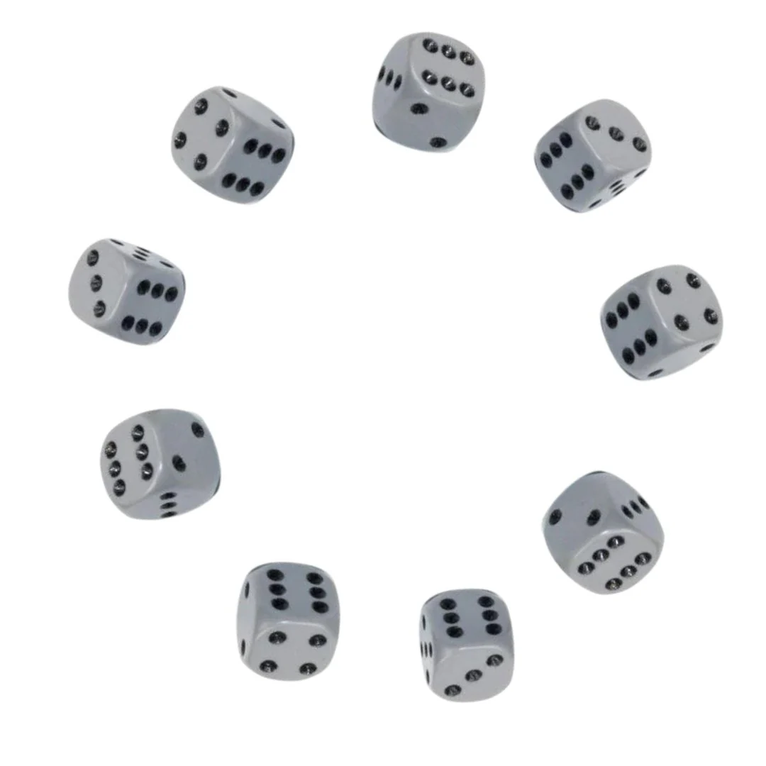 Set of Nine Dice - D6 - 12mm - Image 37